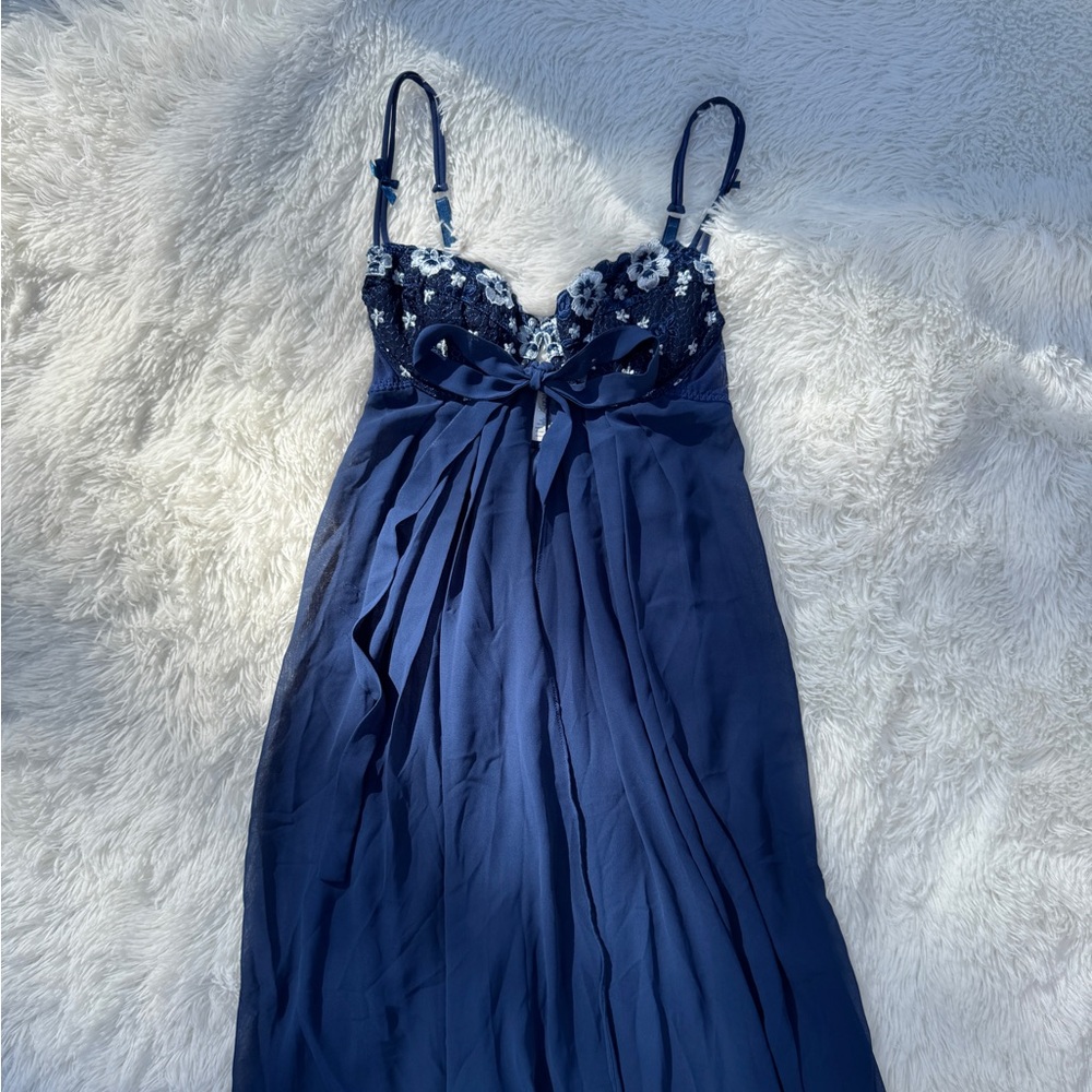Victoria’s Secret Navy Sheer Mesh Babydoll - image 1